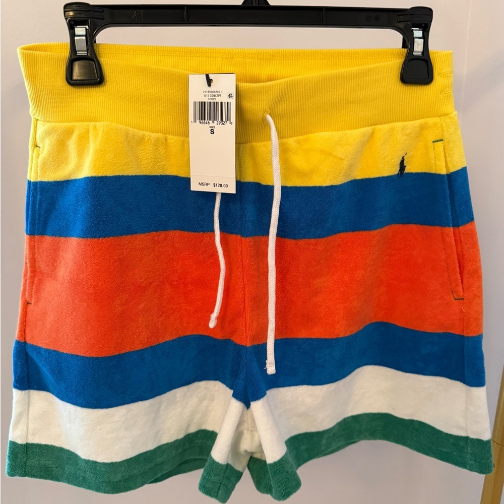 Polo by Ralph Lauren Multicolor Striped Terry Shorts - Size S - NWT